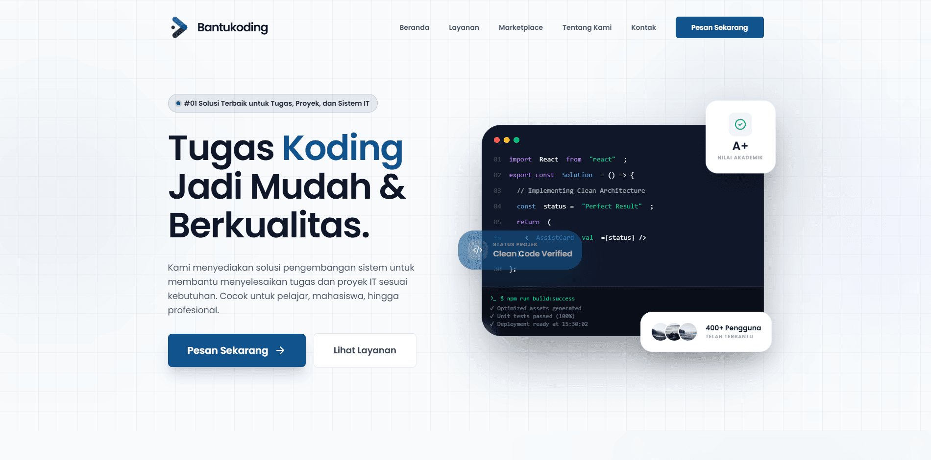 BantuKoding — IT Solutions Platform for Academic Tasks, Projects, and Systems